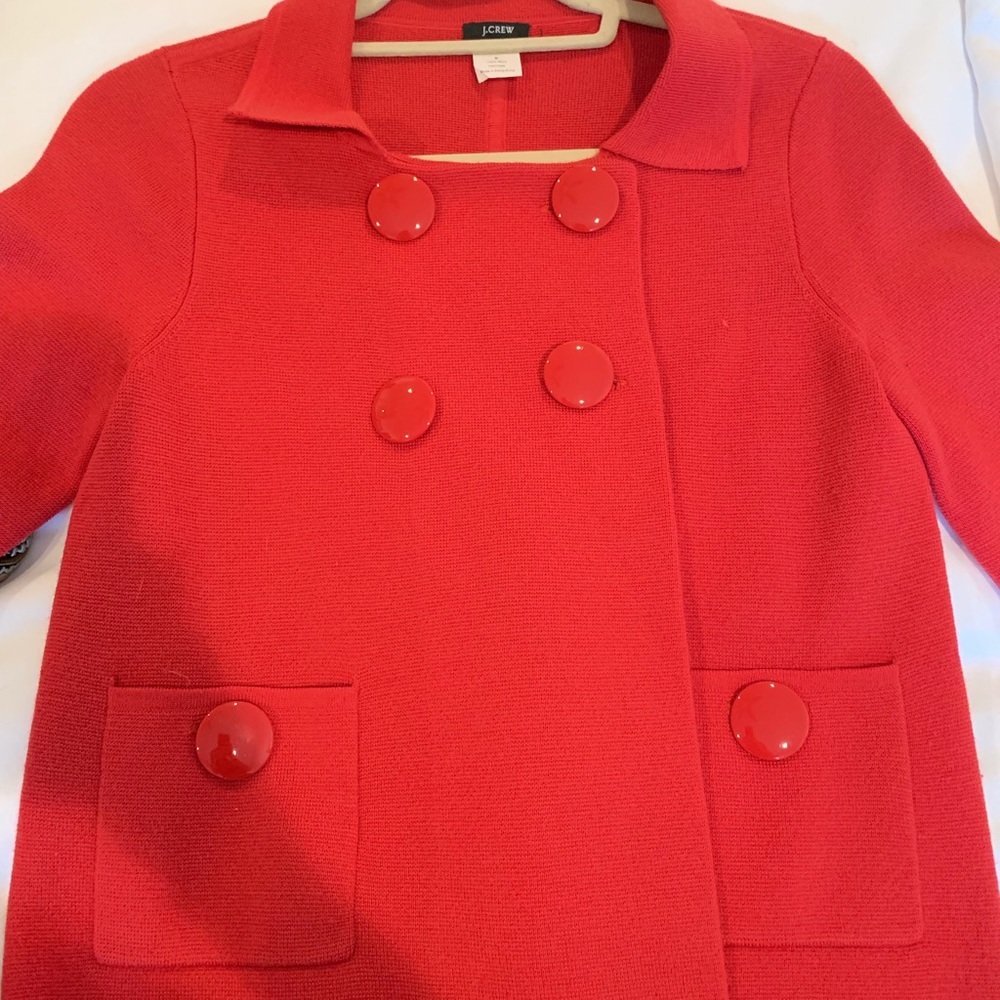 J CREW CORAL SWEATER BLAZER